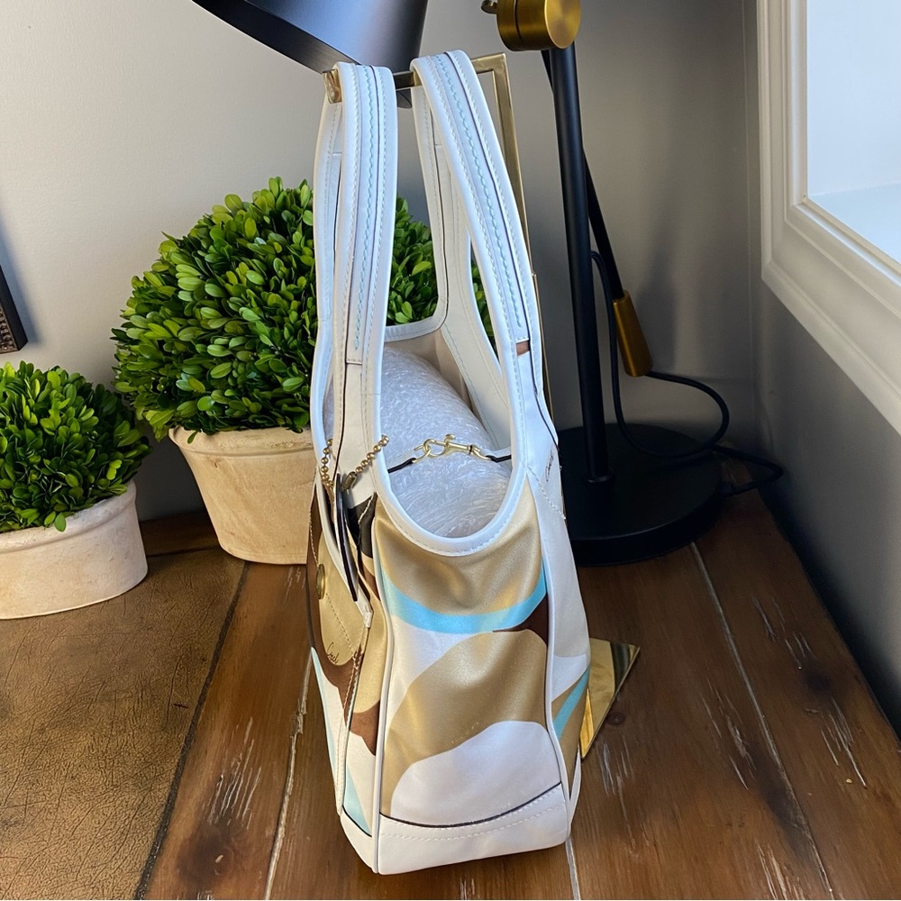 2006 Coach Y2K Scraf Print Ergo Turquoise Khaki Brown HTF - Picture 8 of 17